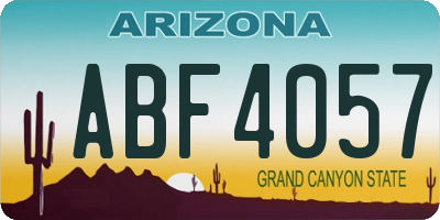 AZ license plate ABF4057
