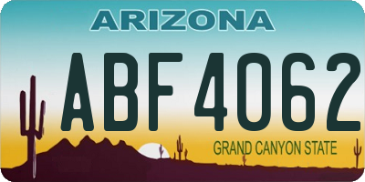 AZ license plate ABF4062