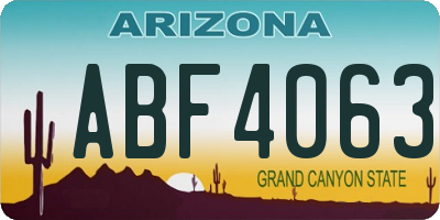 AZ license plate ABF4063