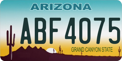 AZ license plate ABF4075