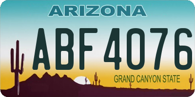 AZ license plate ABF4076