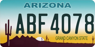 AZ license plate ABF4078