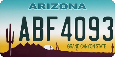 AZ license plate ABF4093
