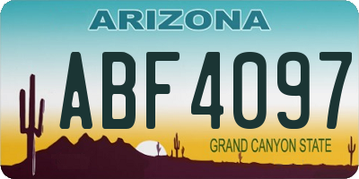 AZ license plate ABF4097