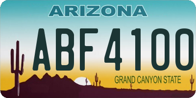 AZ license plate ABF4100