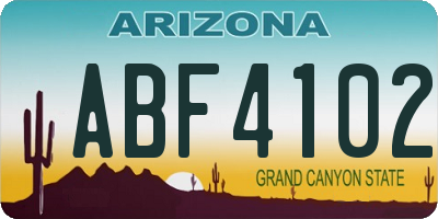 AZ license plate ABF4102