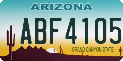 AZ license plate ABF4105