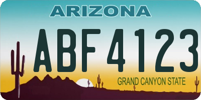 AZ license plate ABF4123