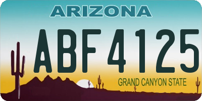 AZ license plate ABF4125