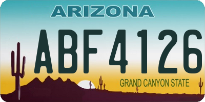 AZ license plate ABF4126