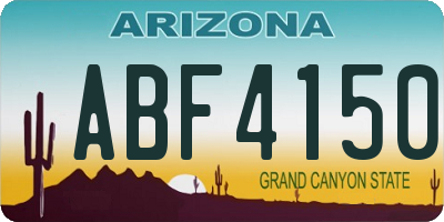 AZ license plate ABF4150