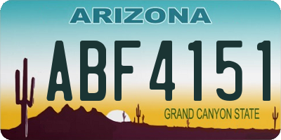 AZ license plate ABF4151