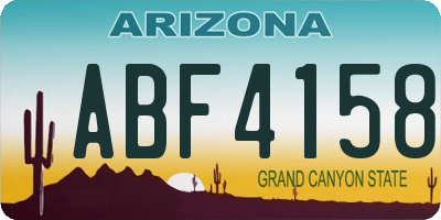 AZ license plate ABF4158