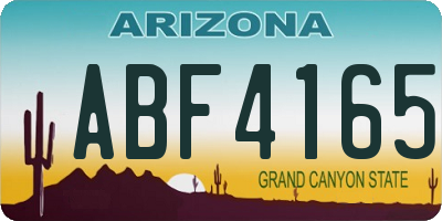 AZ license plate ABF4165