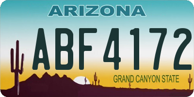 AZ license plate ABF4172
