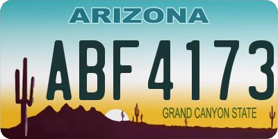 AZ license plate ABF4173