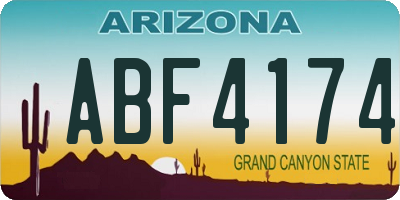 AZ license plate ABF4174