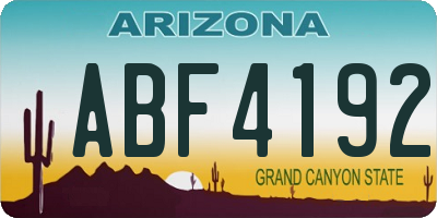 AZ license plate ABF4192