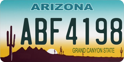 AZ license plate ABF4198