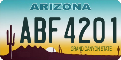 AZ license plate ABF4201