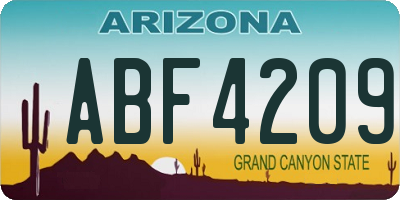 AZ license plate ABF4209
