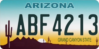 AZ license plate ABF4213
