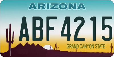 AZ license plate ABF4215