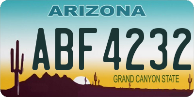 AZ license plate ABF4232