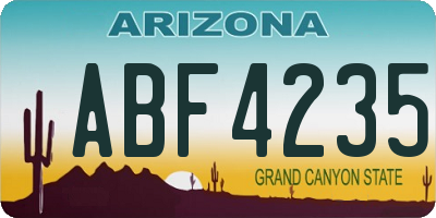 AZ license plate ABF4235