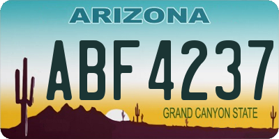 AZ license plate ABF4237