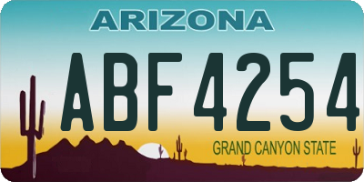AZ license plate ABF4254