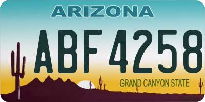 AZ license plate ABF4258