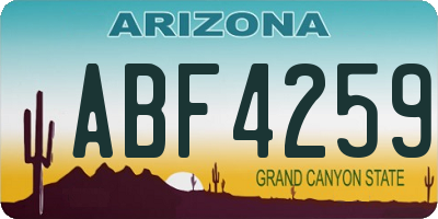 AZ license plate ABF4259
