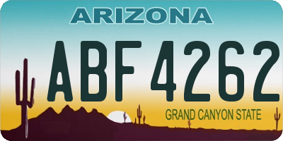 AZ license plate ABF4262