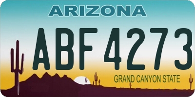 AZ license plate ABF4273