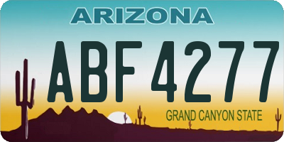 AZ license plate ABF4277