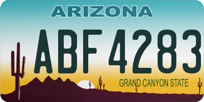 AZ license plate ABF4283
