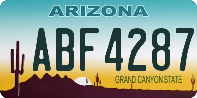 AZ license plate ABF4287