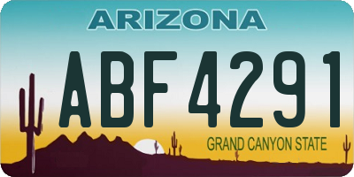 AZ license plate ABF4291