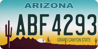 AZ license plate ABF4293