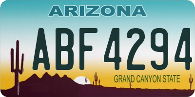 AZ license plate ABF4294