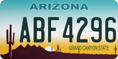 AZ license plate ABF4296