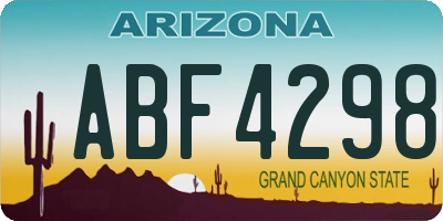 AZ license plate ABF4298