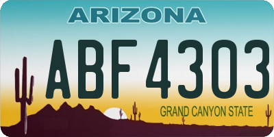 AZ license plate ABF4303