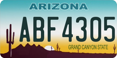AZ license plate ABF4305