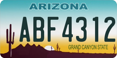 AZ license plate ABF4312