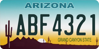 AZ license plate ABF4321