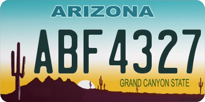 AZ license plate ABF4327