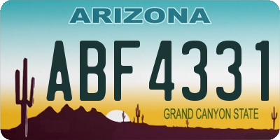 AZ license plate ABF4331