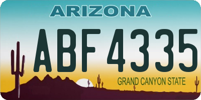AZ license plate ABF4335